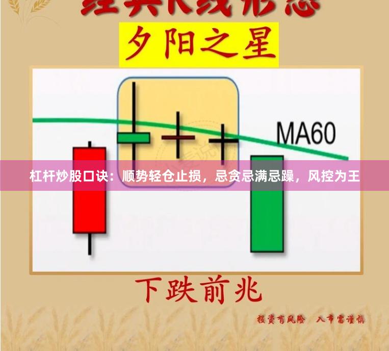 杠杆炒股口诀：顺势轻仓止损，忌贪忌满忌躁，风控为王